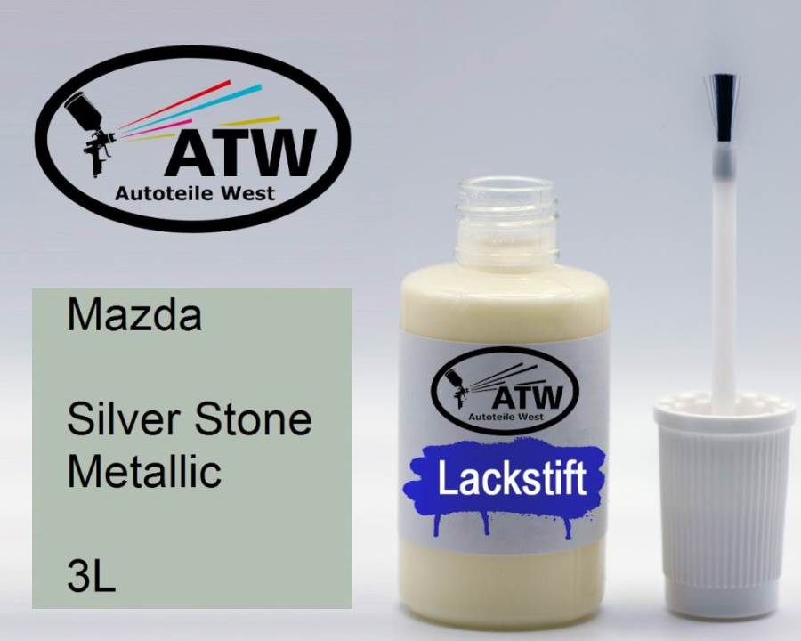 Mazda, Silver Stone Metallic, 3L: 20ml Lackstift, von ATW Autoteile West.